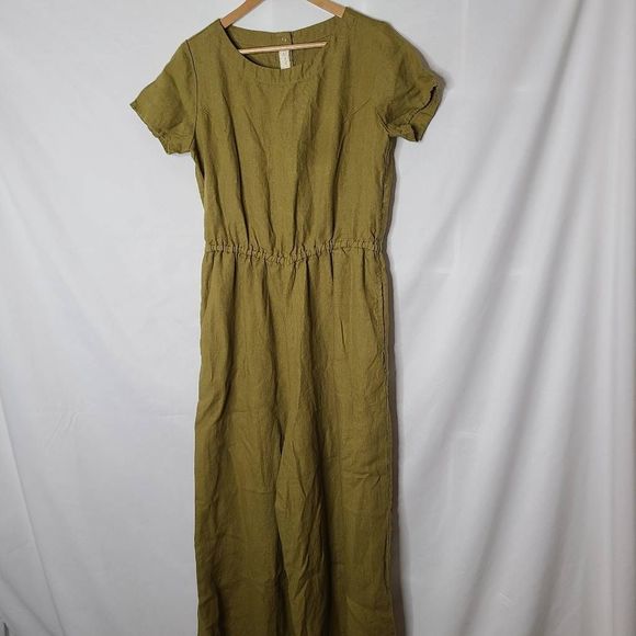notPERFECTLINEN Pants - notPERFECTLINEN 100% Linen Barcelona Jumpsuit in Maxi Length sz M/L